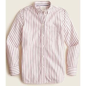 NWT J. Crew Classic-fit Washed Cotton Poplin Shirt in Shadow Stripe Size 14